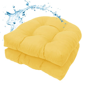 MTMR outdoor chair cushions, yellow tufted 19x19, weather-ready comfort for patio seating.