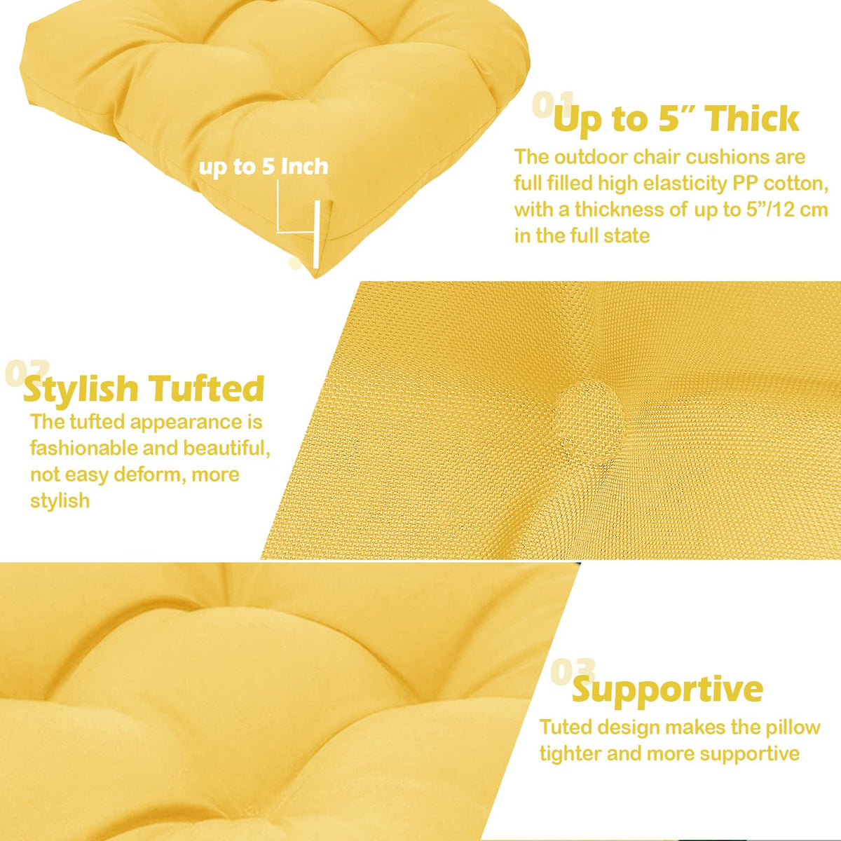 MTMR two-piece cushion set ships ready for outdoor use.