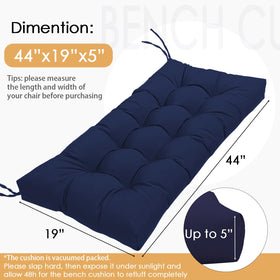 MTMR tufted bench cushion on chair shows stylish support.