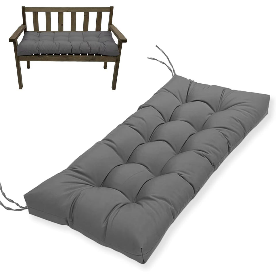 MTMR water-repellent bench cushion 44x19 protects outdoor furniture from spills.