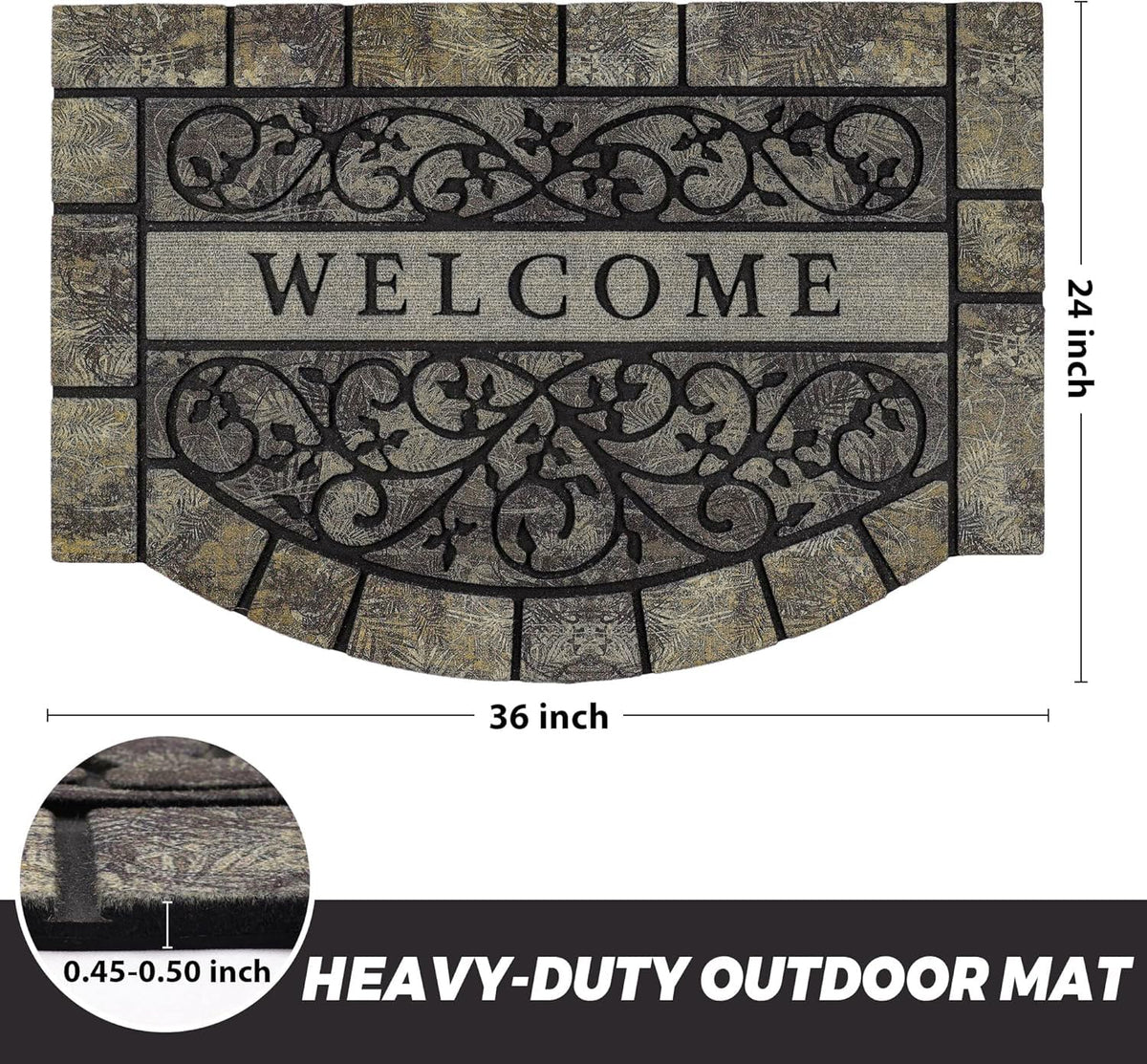 MTOUOCK thick, heavy-duty entrance mat enhances curb appeal while tolerating weather.