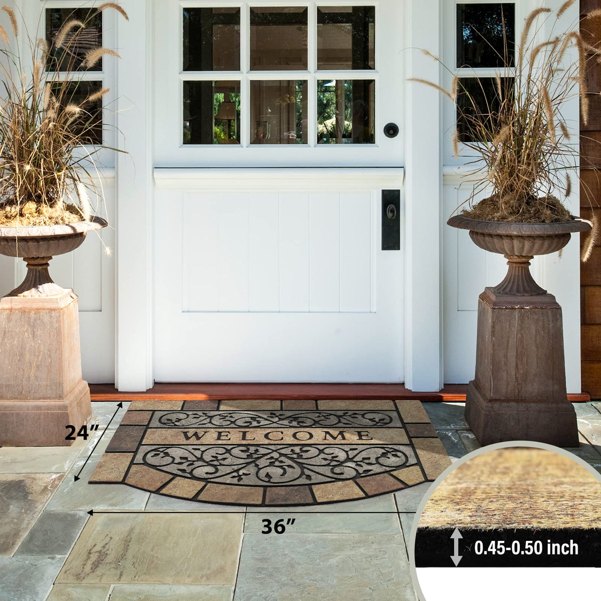 MTOUOCK 3D-channel texture traps dirt at the doorway.