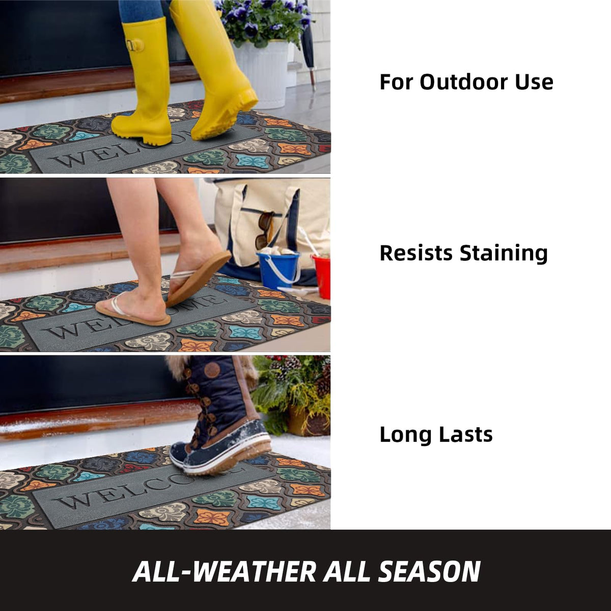MTOUOCK durable outdoor mat dries quickly after rain