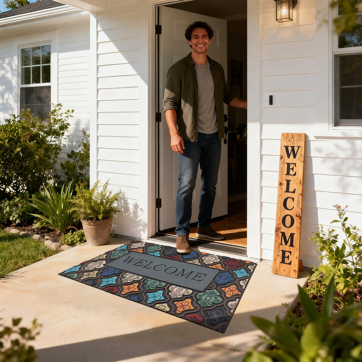MTOUOCK high-traffic mat helps keep floors clean and dry