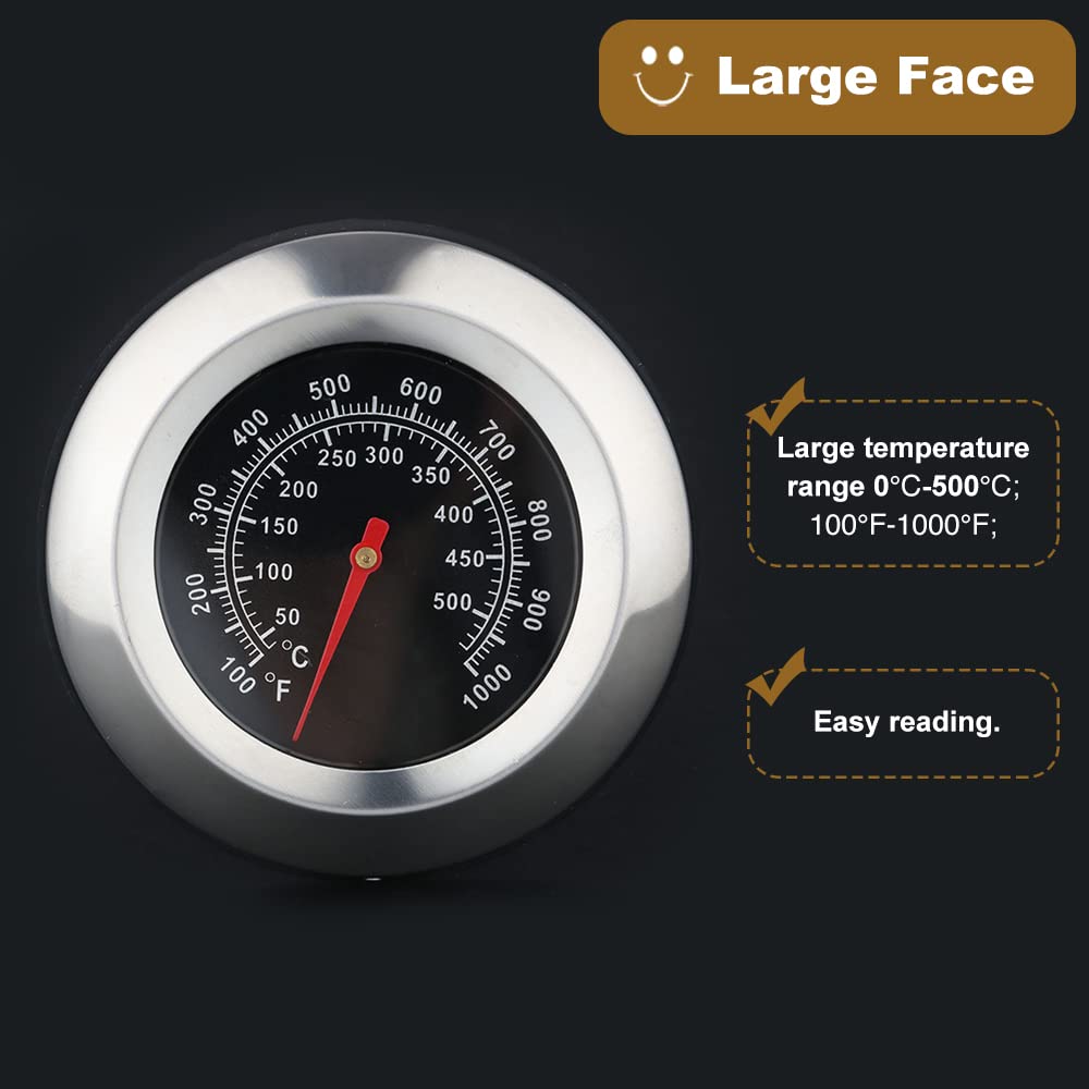 Mtsooning stainless steel thermometer provides durable grilling.