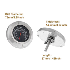 Mtsooning thermometer installs easily with screw thread and wing nut.