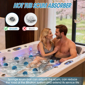 MTWEAR Hot Tub Scum Absorber balls capturing oils in water