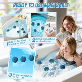 MTWEAR balls in water demonstrate oil and foam removal