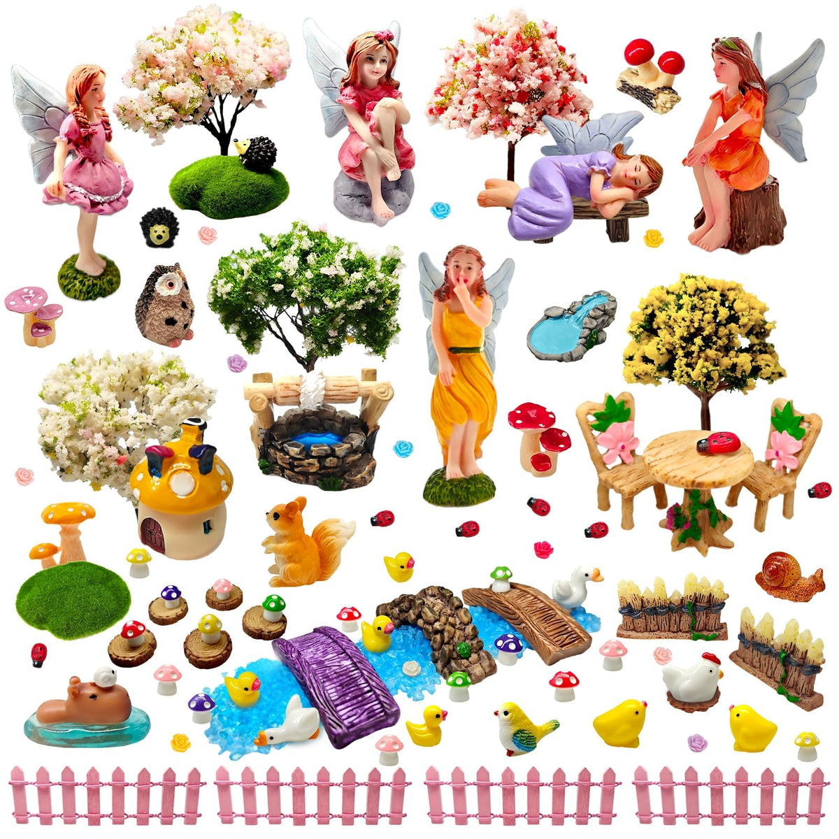 MTWENWENZY trees and mushrooms bring color and texture to mini worlds