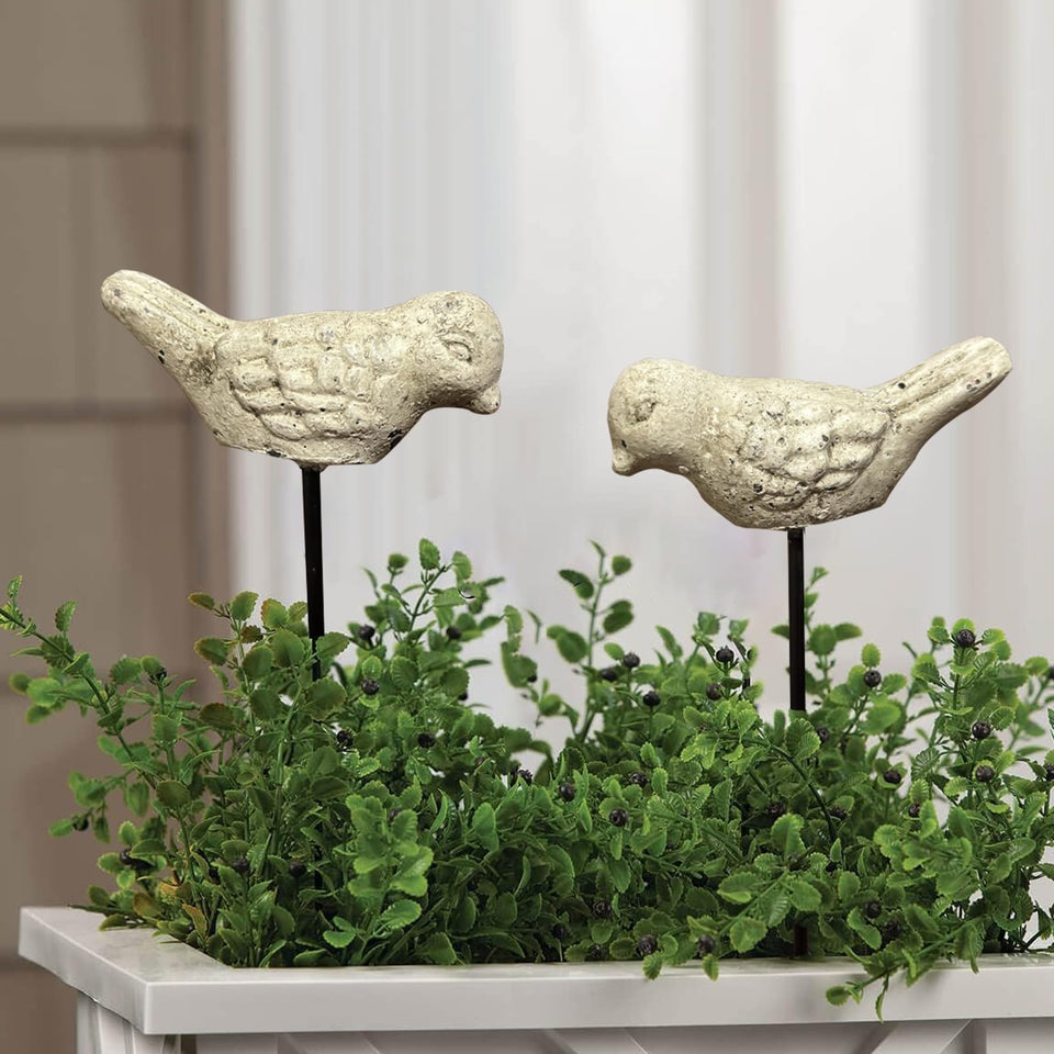 MUAMAX white bird stake adds delicate charm to potted plants