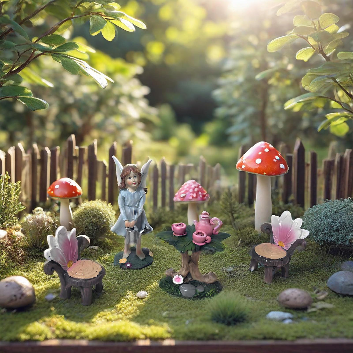 MUAMAX fairy garden accessories set adds charming detail to mini landscapes