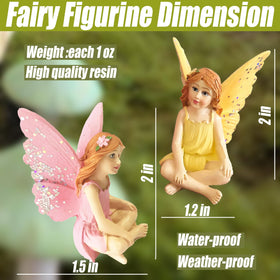MUAMAX hand-painted resin fairy with a playful pose for miniature gardens.