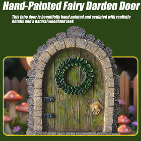 MUAMAX Garden Fairy Door on fence rockery creates a focal point