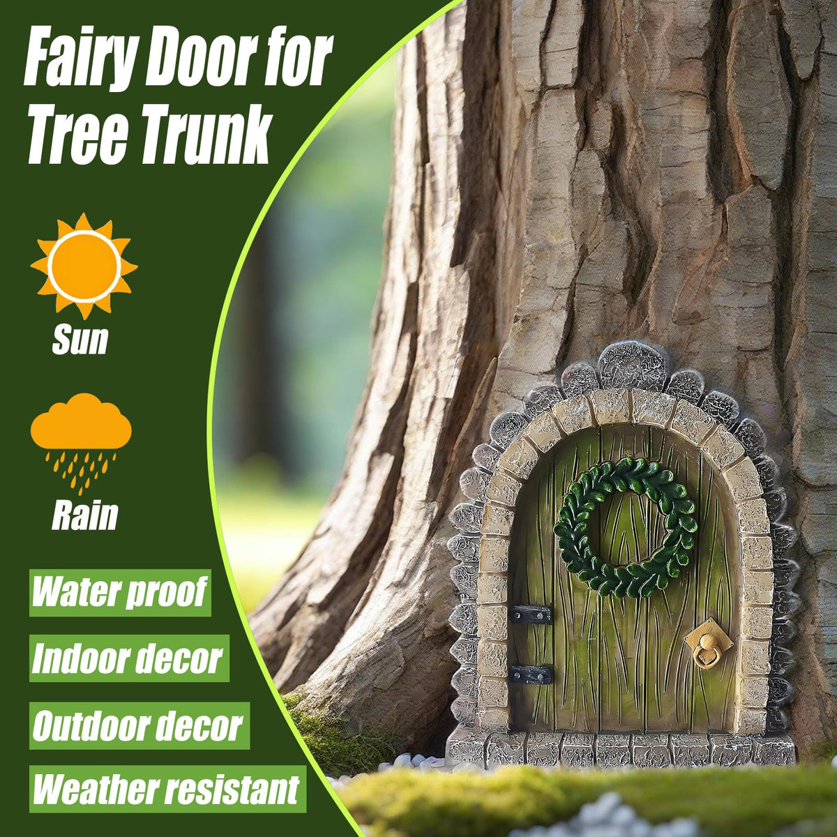 MUAMAX Garden Fairy Door outdoor decoration enhances garden storytelling moments