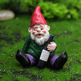 MUAMAX bonfire gnome accent for backyard fairy garden.