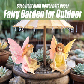 MUAMAX resin miniature fairy with vibrant colors for fairy houses.