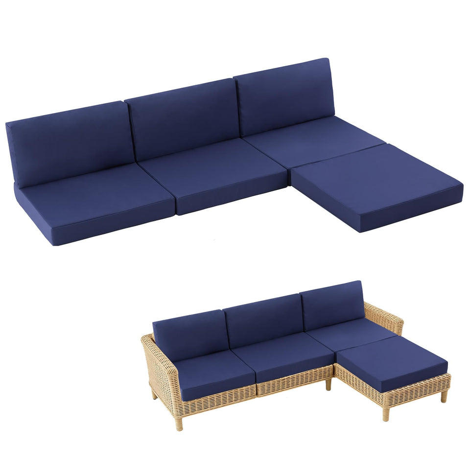 MuaMelop 7-piece cushions set front view enhances outdoor seating.