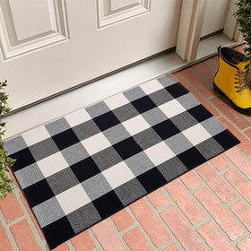 MUBIN 2x3 washable doormat hand-woven, easy to clean after muddy outdoor days.
