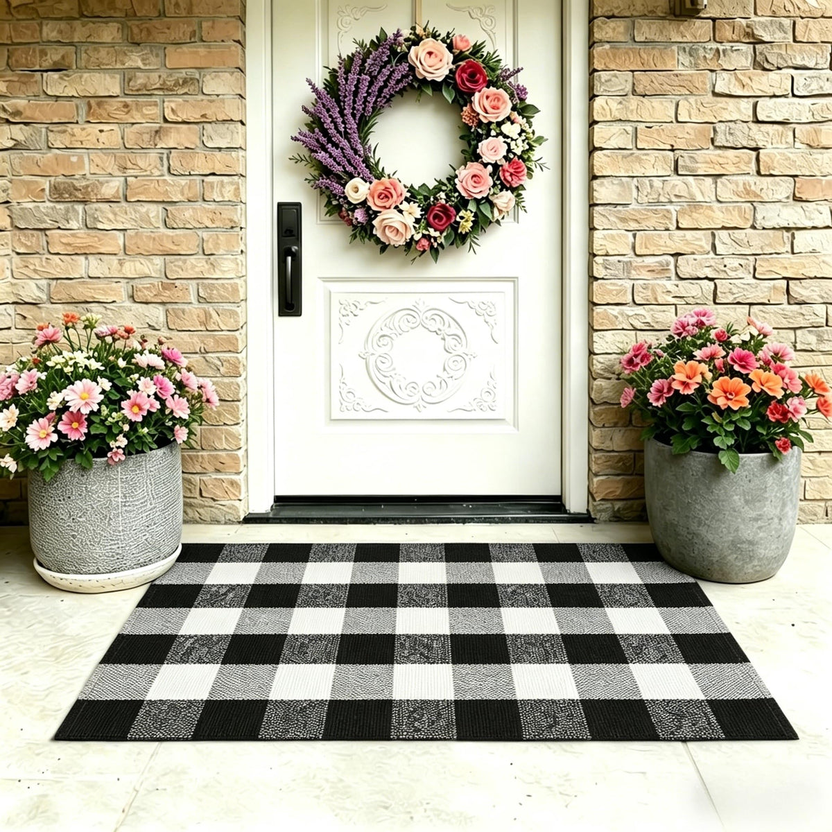 MUBIN rug close-up shows soft cotton texture and cozy underfoot feel.