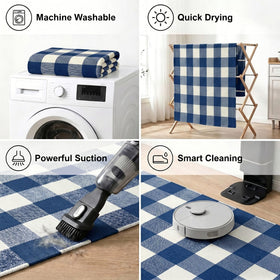 MUBIN buffalo plaid rug supports high-traffic zones while remaining soft
