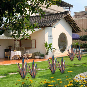 Muciwa metal agave plant decor suited for patios, lawns, and courtyards.