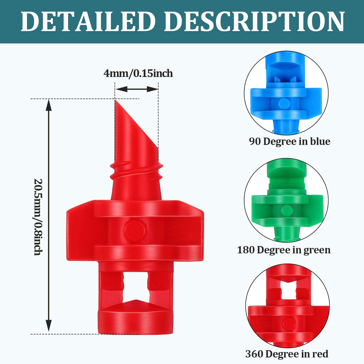 Mudder 180-degree green misting nozzle for broad coverage