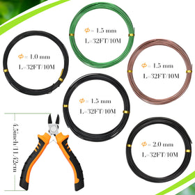 Mudder five-color aluminum bonsai wires for versatile styling
