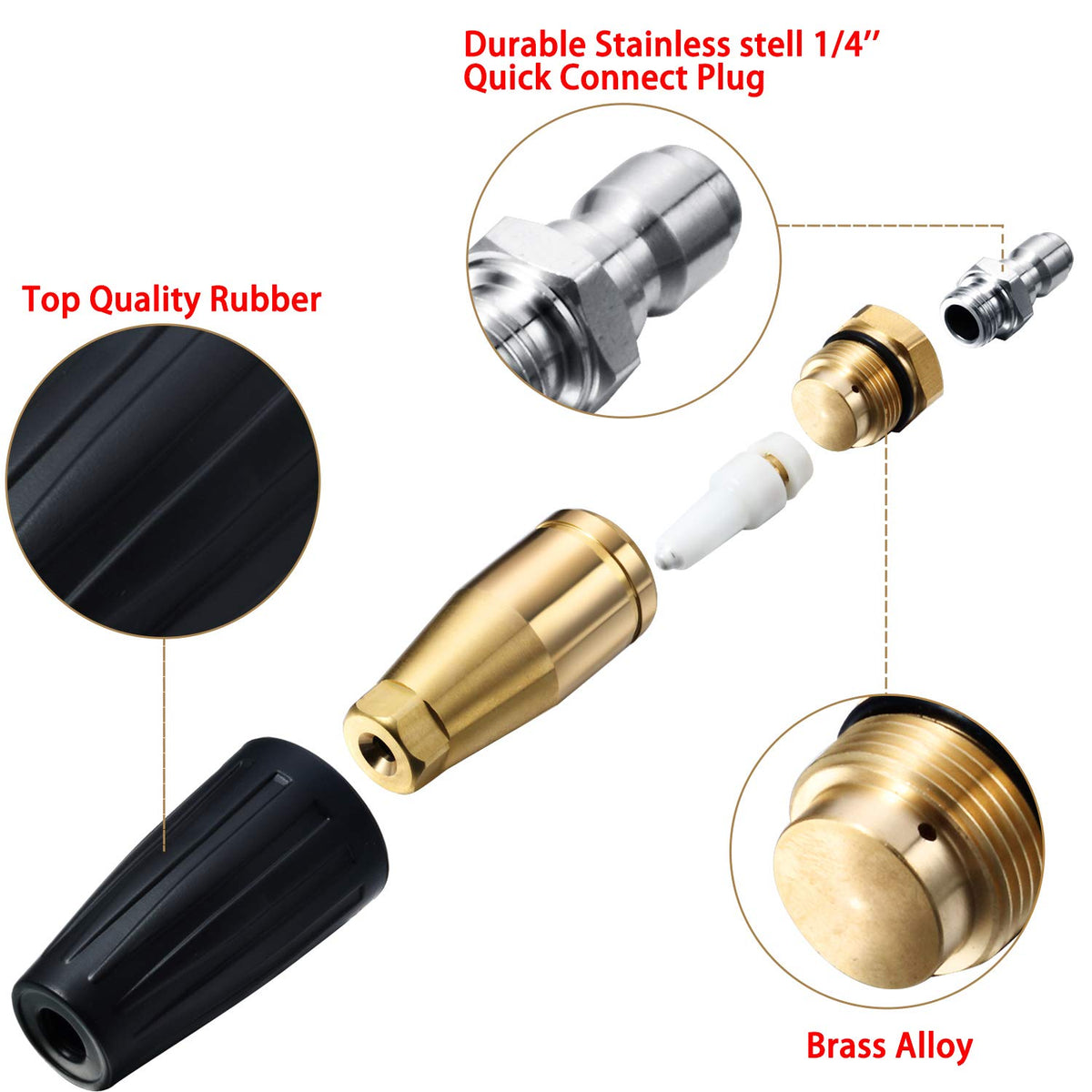 Mudder ceramic core brass body provides rust resistance and durability.