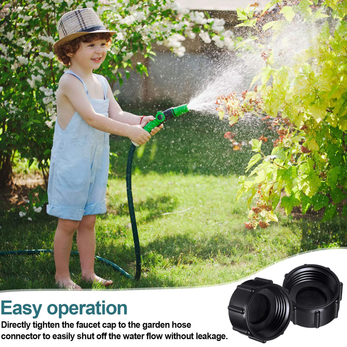 Mudder end cap for hose spigot demonstrates versatile use with fittings