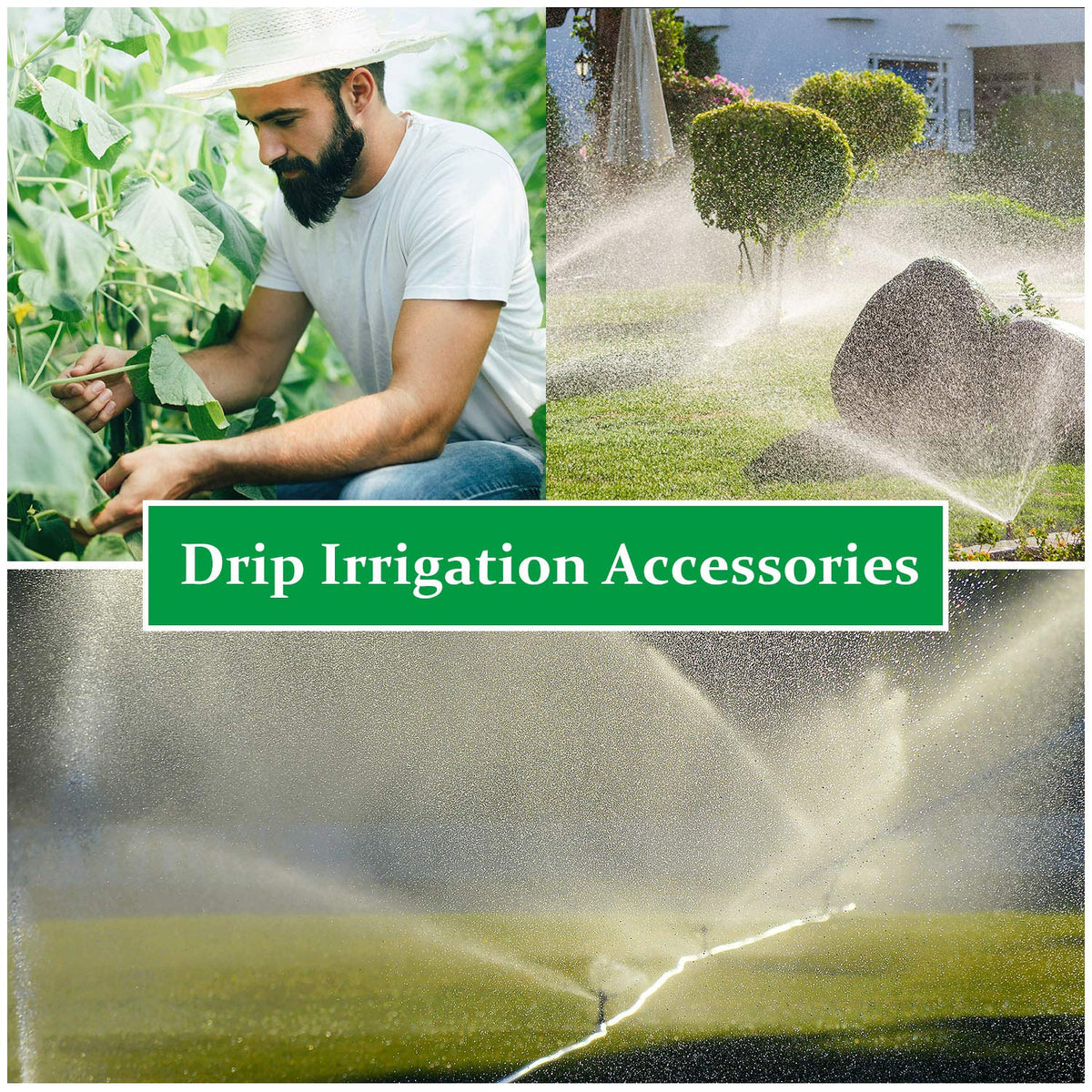 Mudder garden irrigation setup using goof plugs for leak-free ends