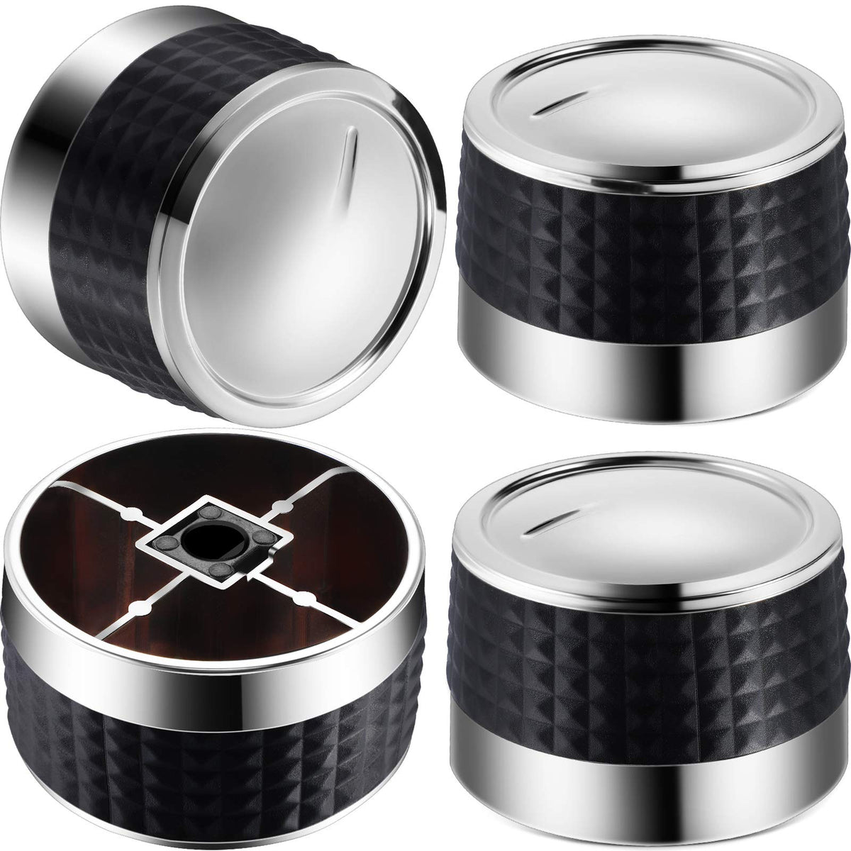 Mudder gas grill knob chrome close-up showing durable grip