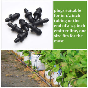 Mudder goof plugs end-cap on 1/4 inch emitter line for tidy ends