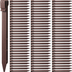Mudder plastic ground stakes 10inch brown close-up shows durable edging support.