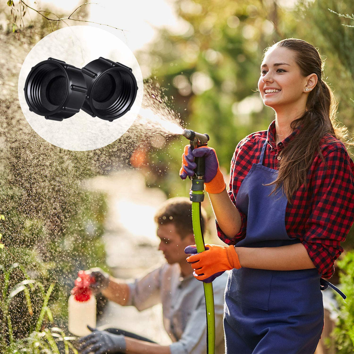Mudder screw-on hose end cap ready for effortless water shutoff