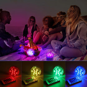 Mudder waterproof LED lights with remote are ideal for parties and events.