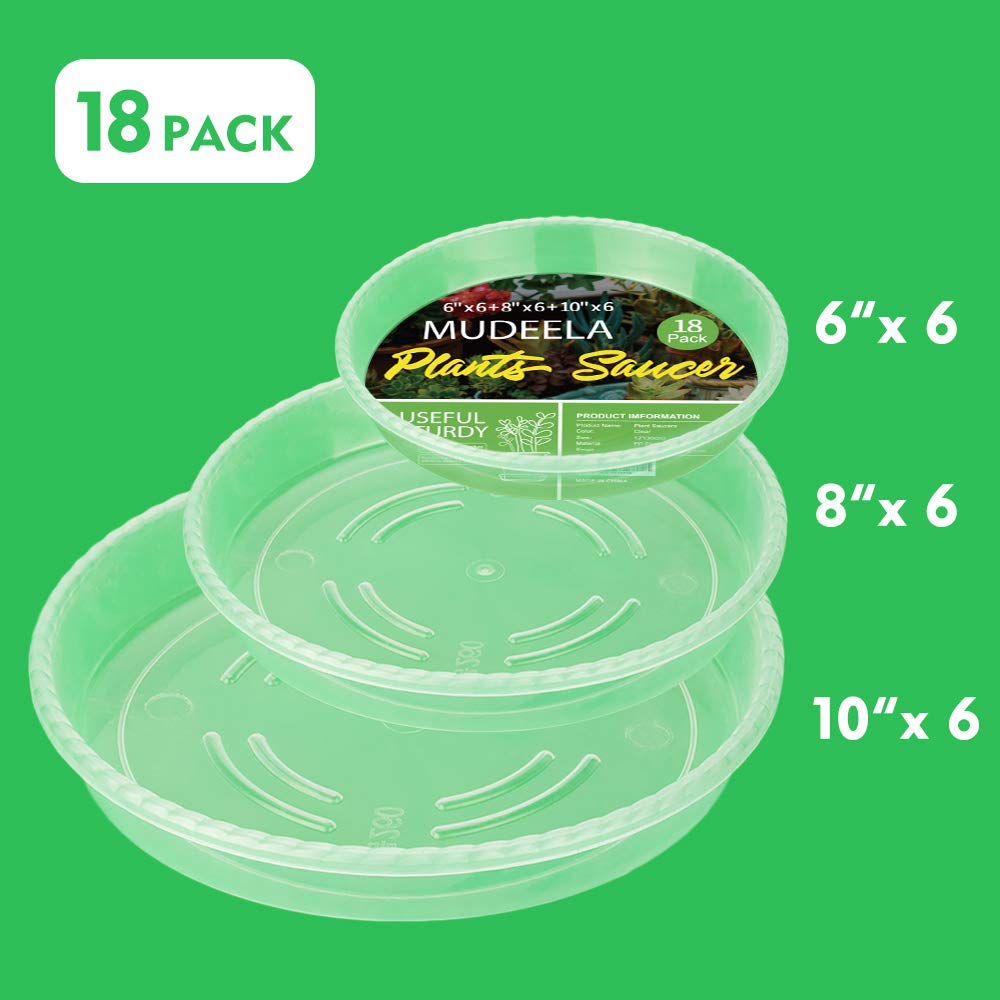 MUDEELA 8-inch thick plant saucer durable for indoors or outdoors.