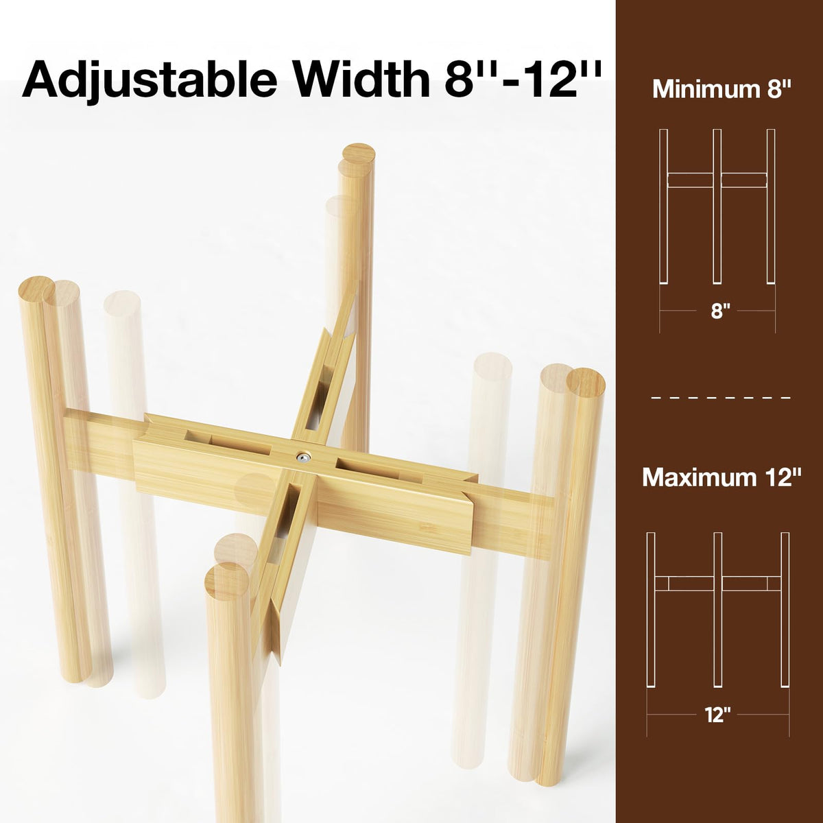 MUDEELA bamboo plant stand in a mid-century modern style
