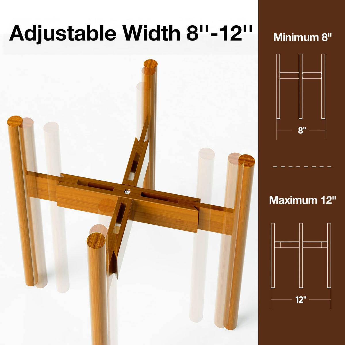 MUDEELA bamboo stand 14.5-inch height highlights compact mid-century decor