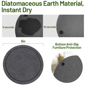 MUDEELA diatomaceous earth saucer adds natural decorative touch.