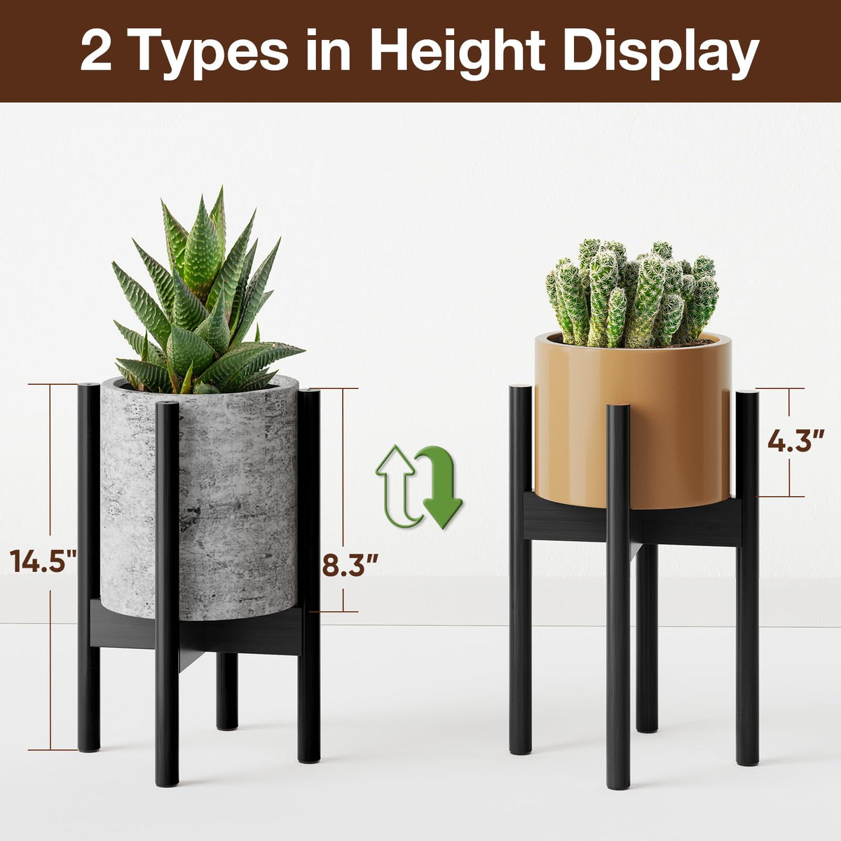 MUDEELA floor plant stand shown with simple assembly steps in view.