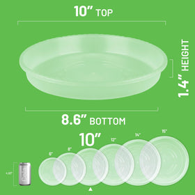 MUDEELA clear plant saucer side angle highlights thick walls and durability