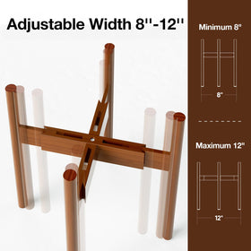 MUDEELA bamboo plant stand fits 8–12 inch pots for flexible indoor displays.