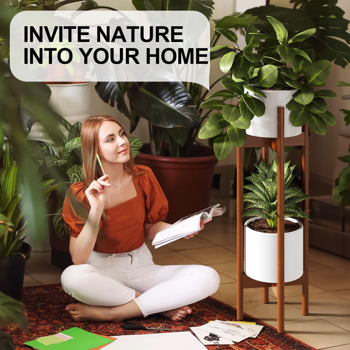 MUDEELA room decor idea for elevated greenery display.