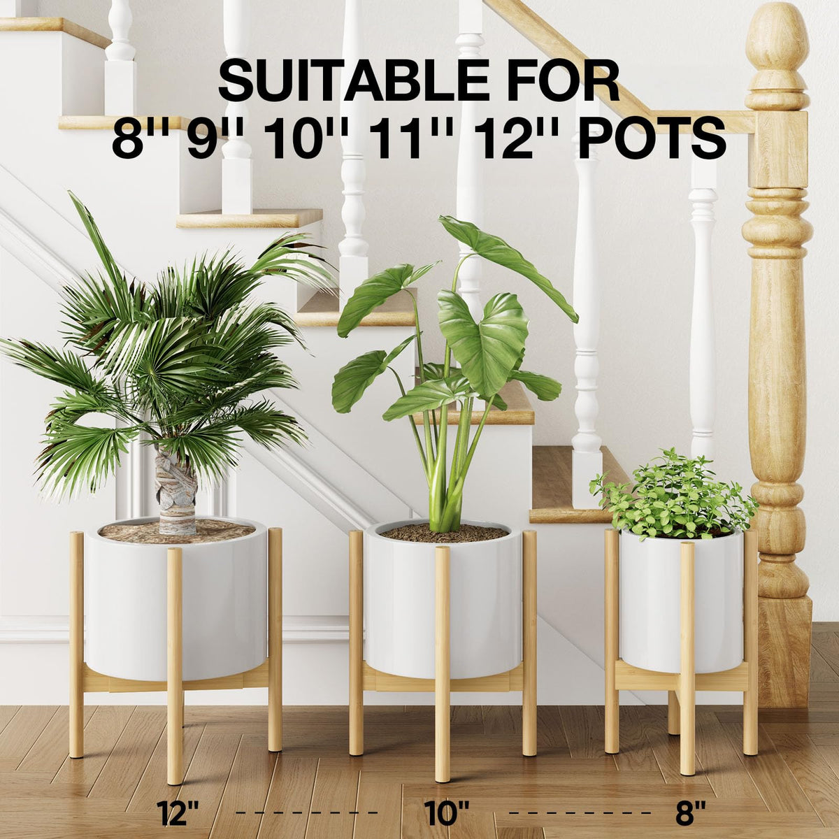 MUDEELA single-tier plant holder elevates a green pot