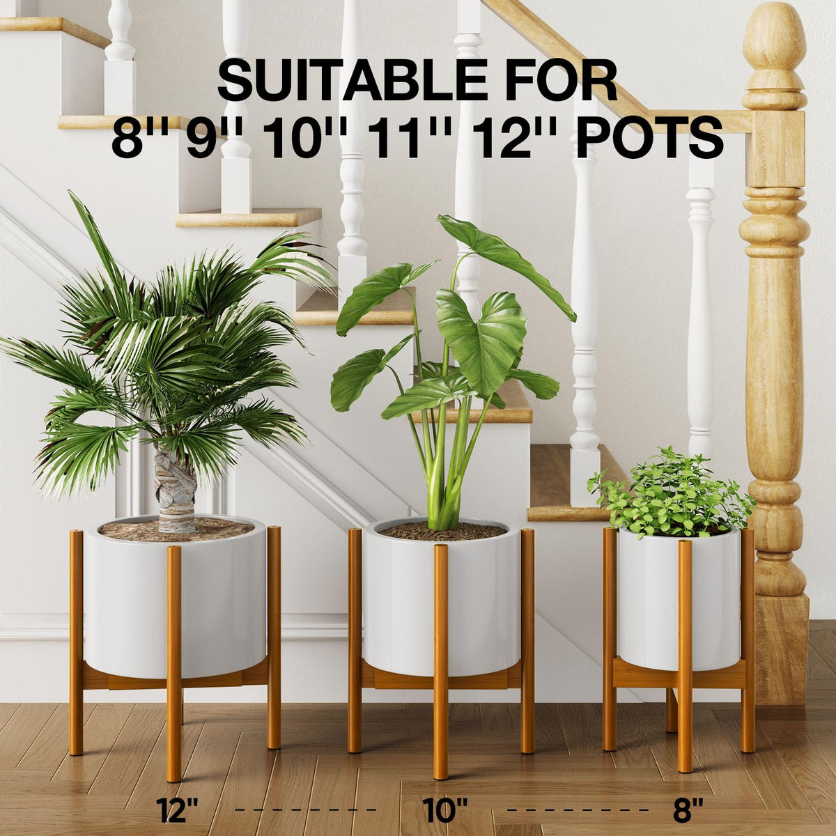 MUDEELA single-tier stand safely displays heavy pots on floors