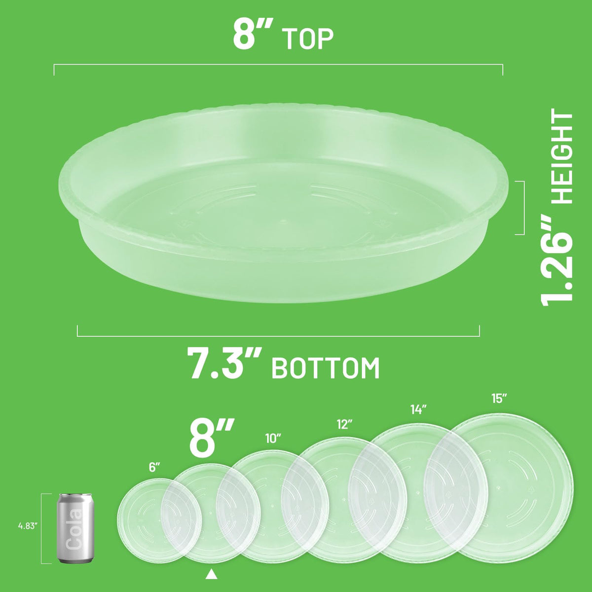 MUDEELA thicker plastic plant tray provides durable support for heavy pots.