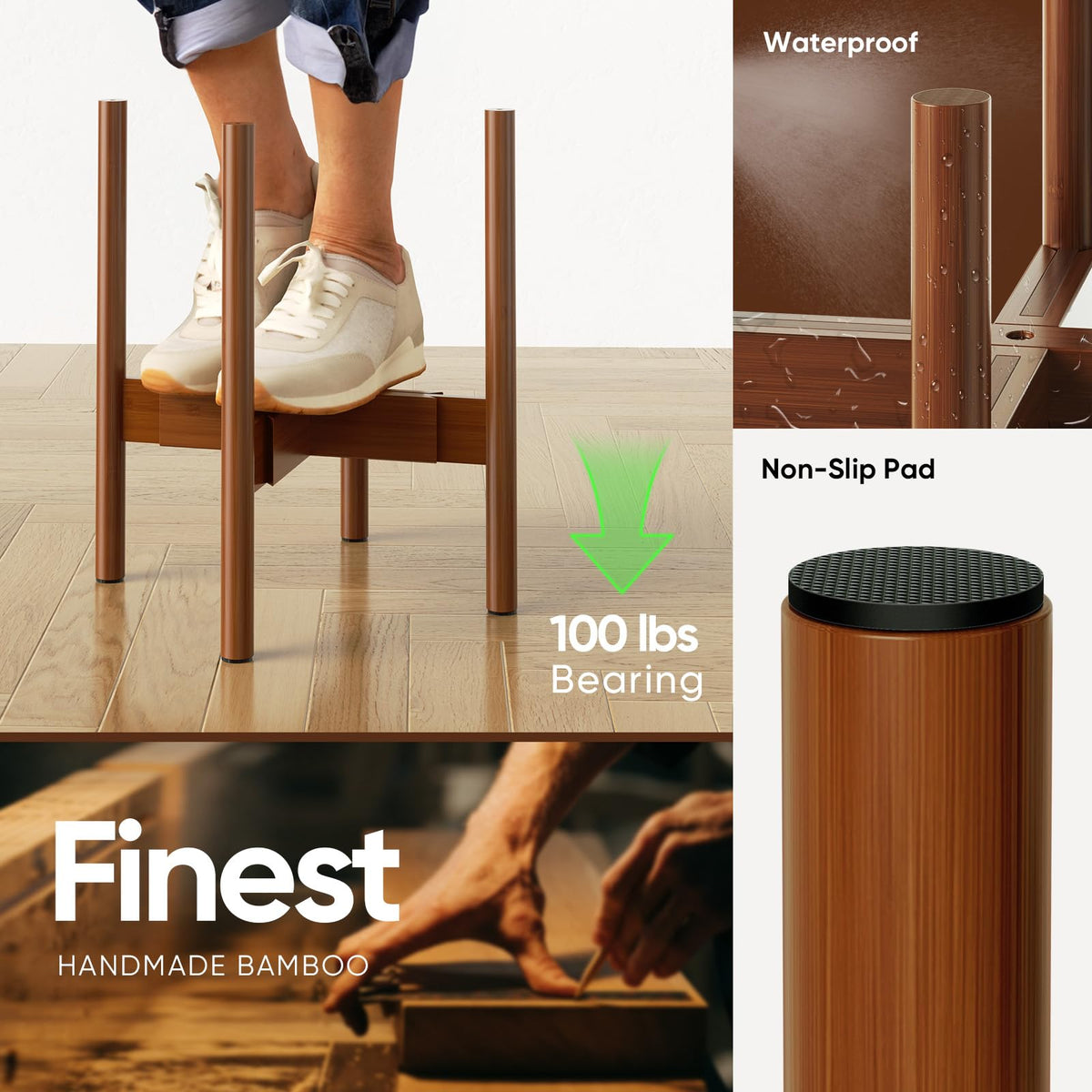 MUDEELA two-height display stand helps plants grow while saving floor space.