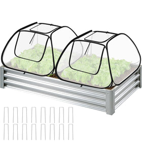 MUDEREK two-pack garden covers over raised bed setup for frost protection and airflow