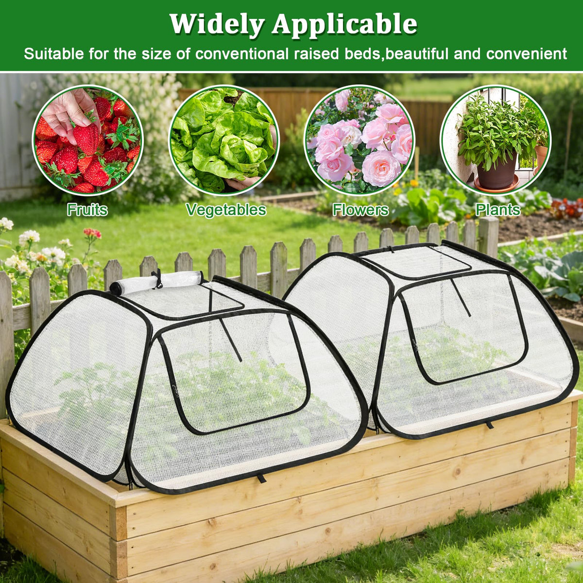 MUDEREK garden covers with zippered doors for easy access and controlled ventilation