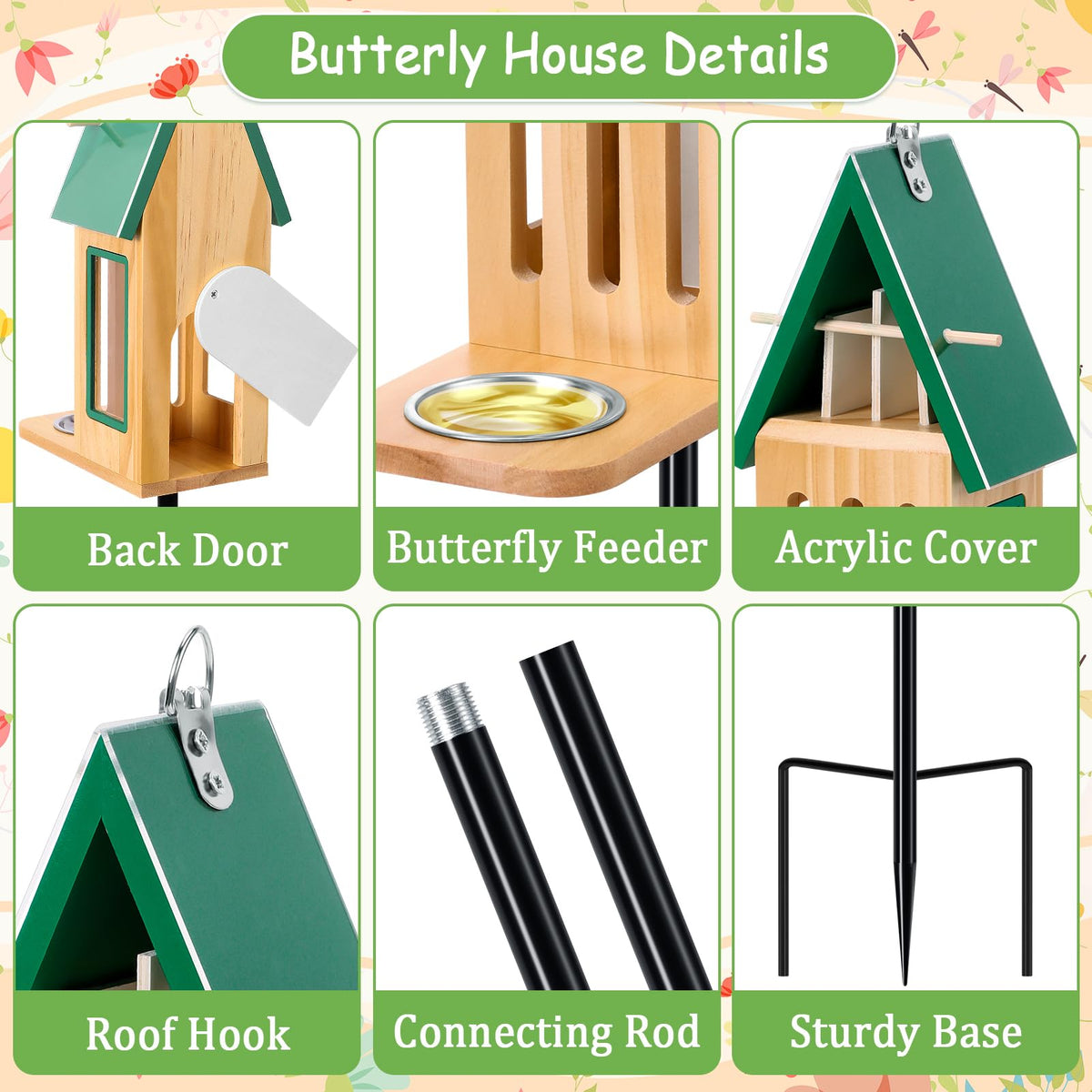 MUDEREK butterfly feeder tray with water and nectar attracts pollinators.